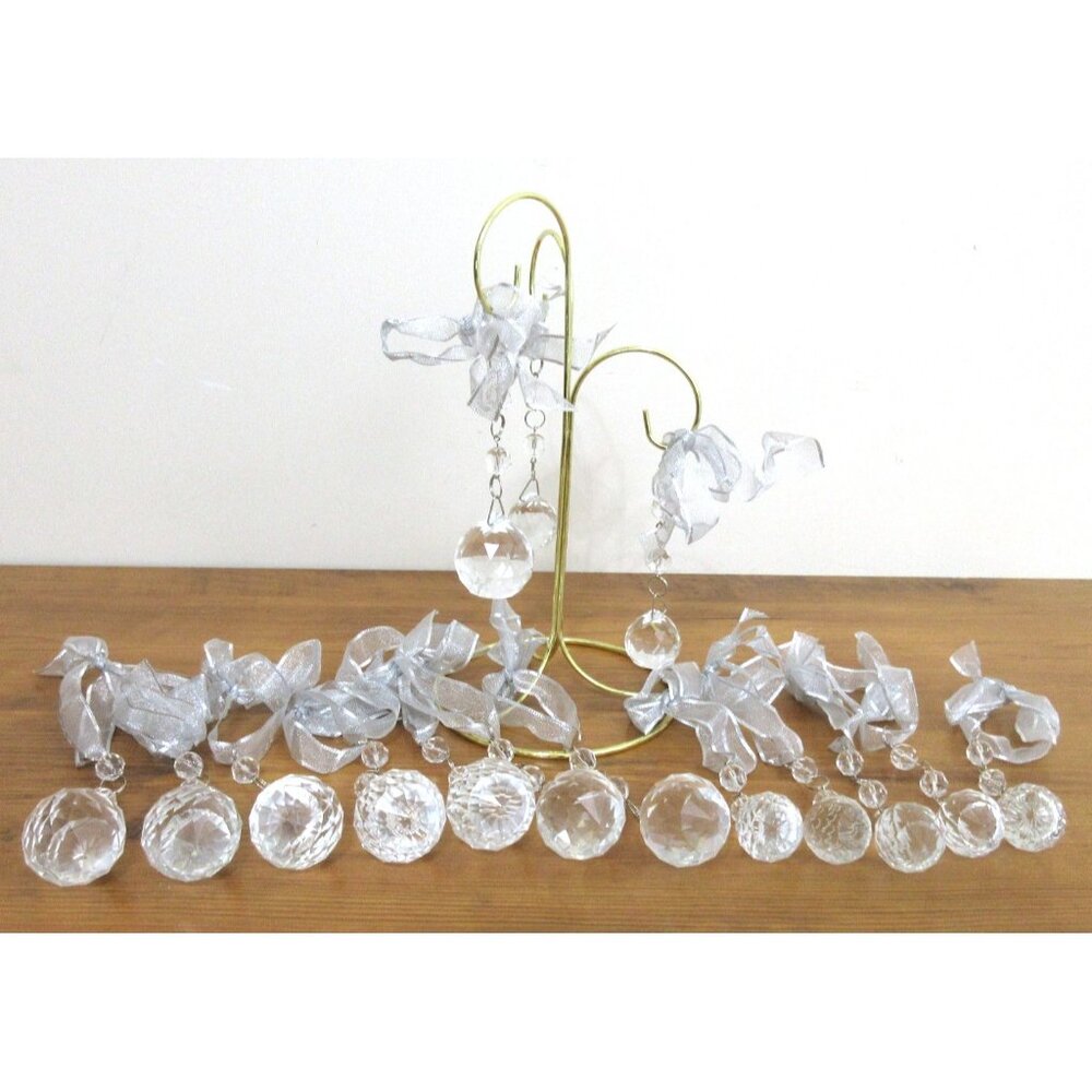 Vintage Faceted Glass Crystal Balls: Prism Suncatchers, 45pc Lot - 3 Sizes